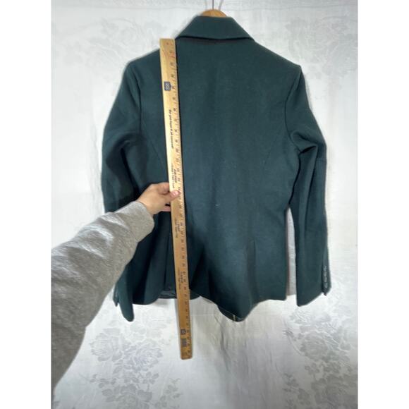 Eddie Bauer Blazer 10 Green Wool Blend Felt Classic Lined Equestrian - Picture 9 of 9